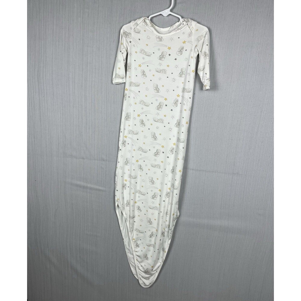 Bamboo Lapneck Knotted Gown‎ Bunnies by the Bay 0-3 mo Modal Layette GUC